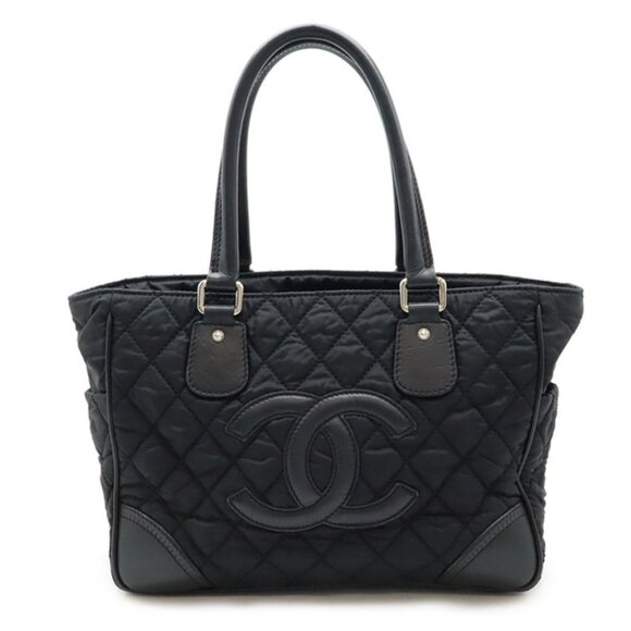 Authentic CHANEL CC Large Executive Tote Paris New York Calfskin Shoulder Bag